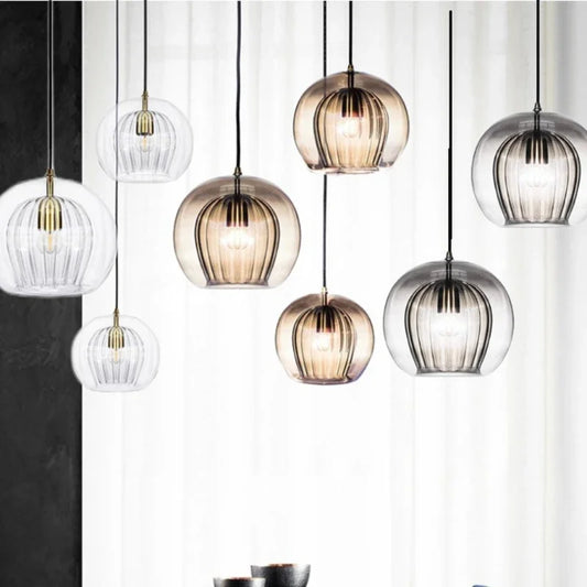 Lampe suspendue en verre au design nordique moderne, luminaire décoratif d'intérieur, idéal pour un Restaurant, une chambre à coucher, une salle à manger, une cuisine, un comptoir d'îlot, un Bar ou une maison