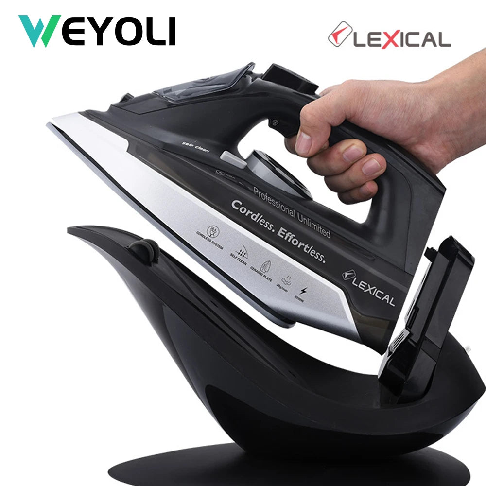 WEYOLI fer à vapeur électrique sans fil sans fil 2200W fer à vêtement pour vêtements dîner puissance fer à repasser portable pour la maison