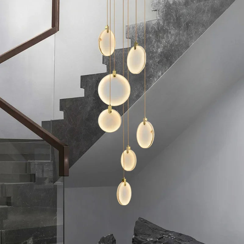 Lampe LED suspendue en marbre au design moderne, luminaire décoratif d'intérieur, idéal pour un salon, une chambre à coucher, une salle à manger, des escaliers, des escaliers ou une cuisine