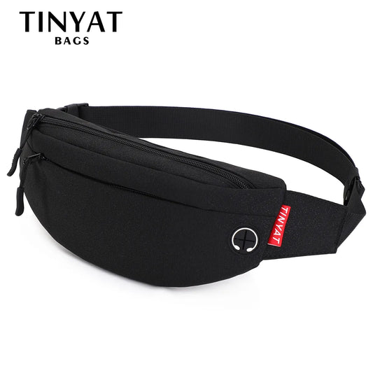 TINYAT Hommes Taille Sac Pack Bourse Casual Grand Téléphone Ceinture Sac Pochette Femmes Toile Voyage Téléphone Sac Fanny Banane Sac Hanche 4 Poches