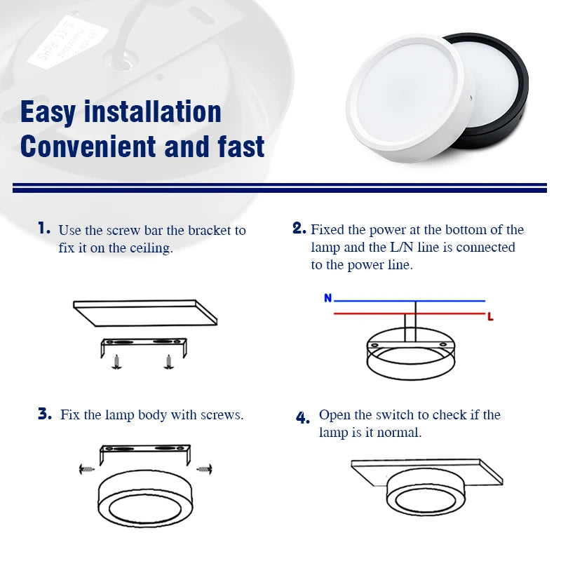 10 unids/lote Led Downlight 220V lámpara de techo 9W 12W 15W 18W Panel montado en superficie iluminación accesorio de cocina para decoración del hogar de la habitación