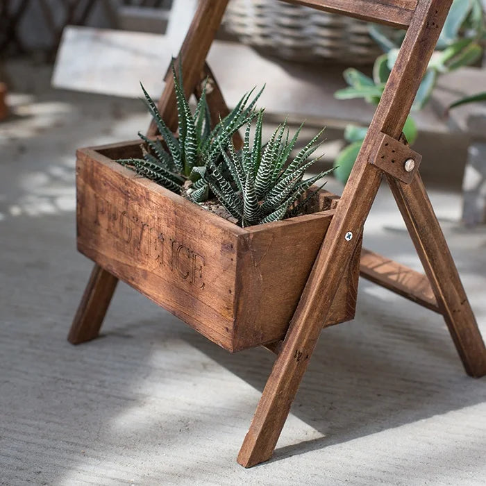 Support pour plantes en bois, présentoir de fleurs rétro avec tableau noir, créativité intérieure et extérieure, Estantes Para Plantas, décoration de balcon