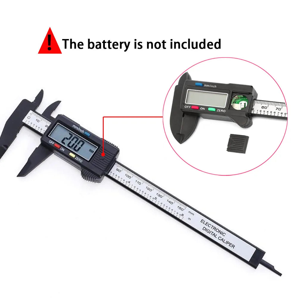 Calibrador Digital electrónico de 150mm y 100mm, calibrador Vernier con Dial de fibra de carbono, micrómetro, herramienta de medición, regla Digital