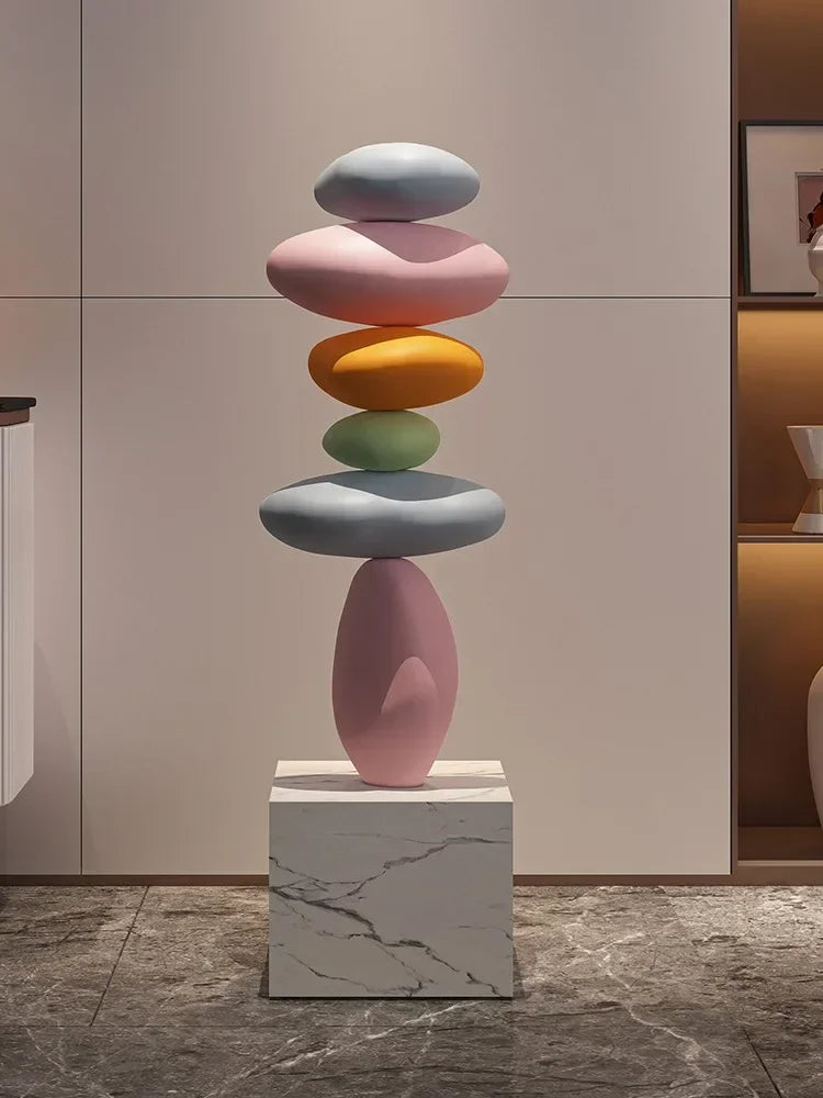 Decoración creativa para el hogar, piedra grande de 80CM, estatua de piedra brillante, escultura de Feng Shui para interiores, decoración creativa para el hogar, accesorios para sala de estar