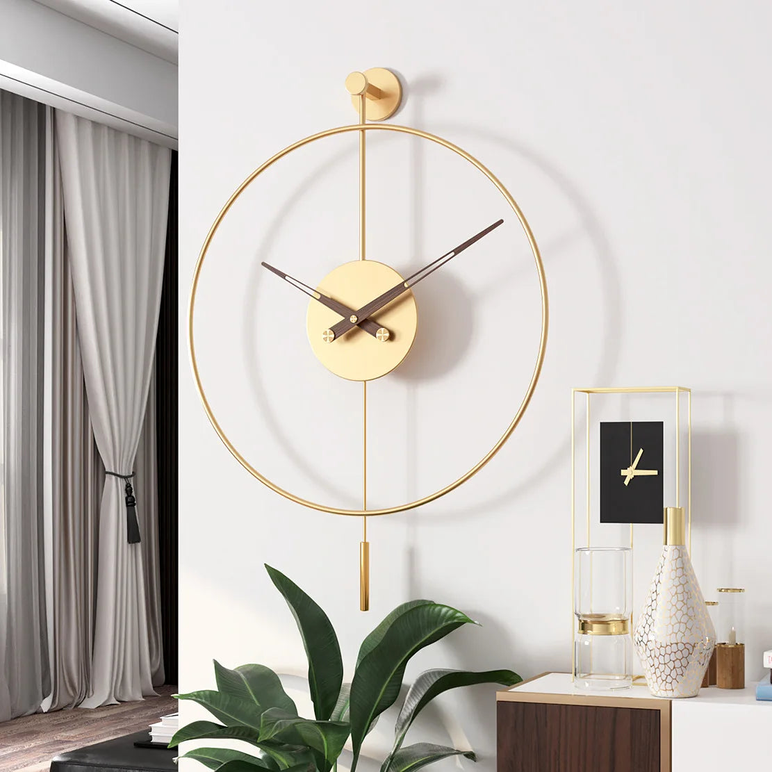 Large Wall Clock Nordic Modern Design Spanish Home Living Room Decoration Mute Big Size Wall Clock Minimalism Watchs Crafts