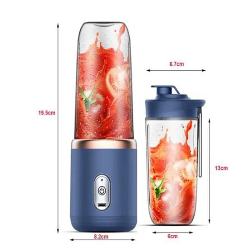 1pc Blue/Pink Portable Small Electric Juicer Stainless Steel Blade Cup Juicer Fruit Automatic Smoothie Blender Kitchen Tool