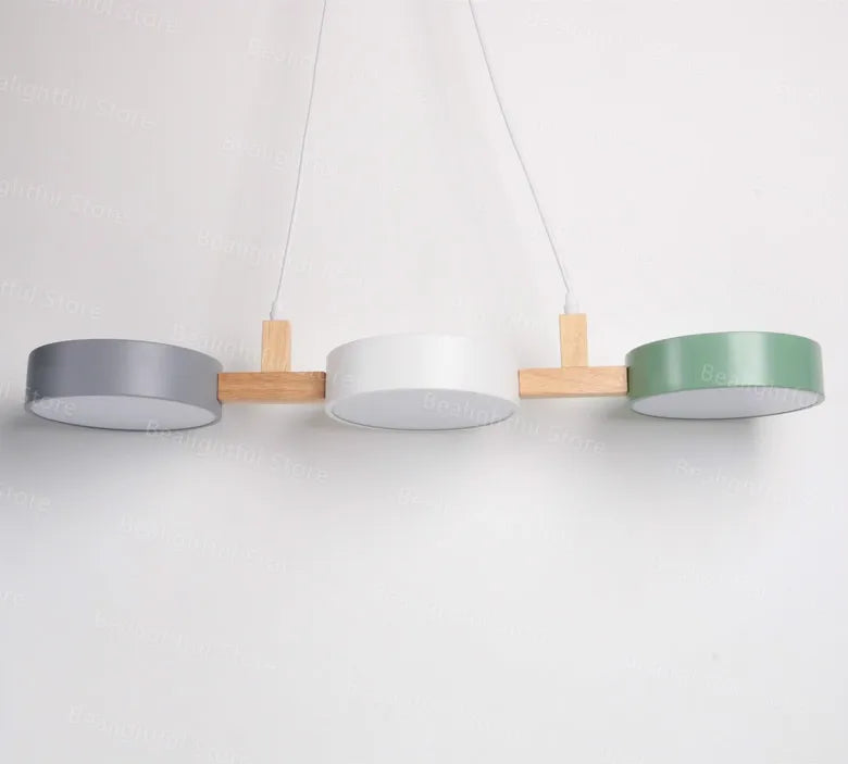 Lampe suspendue en bois au design nordique moderne, luminaire décoratif d'intérieur, idéal pour une cuisine, une salle à manger ou une salle à manger