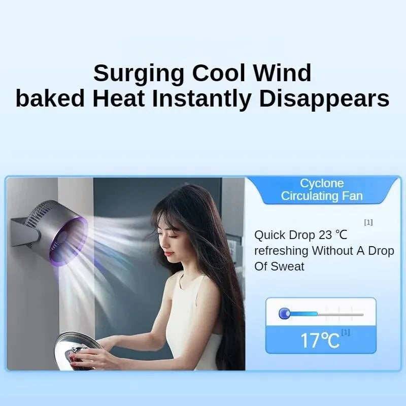 M55 Air Circulation Fan Kitchen and Bathroom Wall Mounted Fan USB Multifunctional Circulating Outdoor Desktop Electric Fan