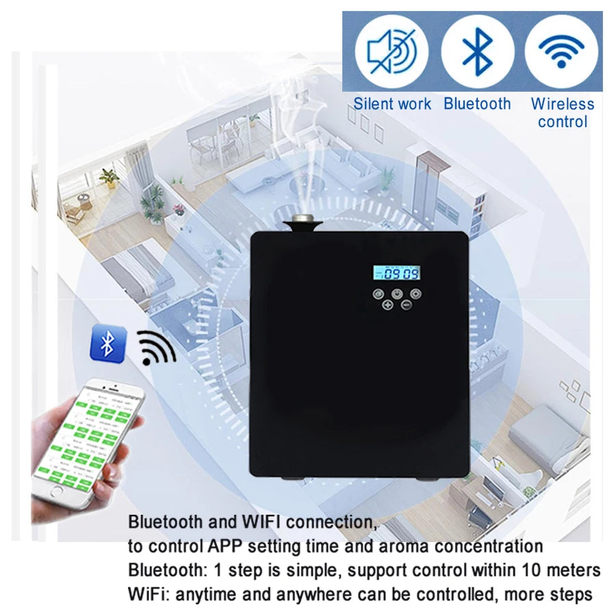 VTS APP HVAC máquina difusora de aroma sin agua, dispositivo aromático para Hotel, WIFI inteligente, nebulizador de aceites esenciales puros para el hogar o el Hotel