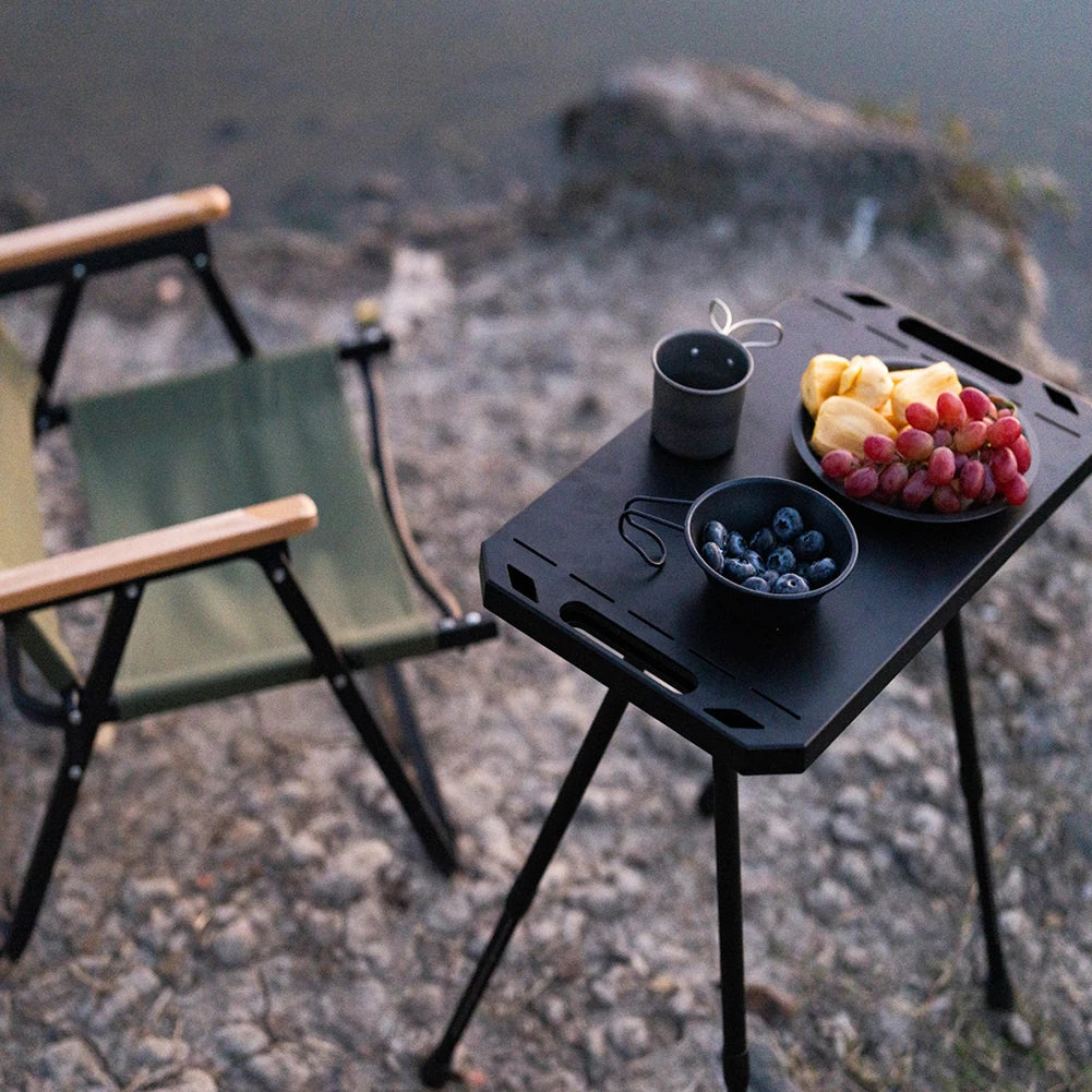 Table de Camping pliante à hauteur réglable, Table d'extérieur légère en alliage d'aluminium, Table tactique pour pique-nique et barbecue intérieur et extérieur