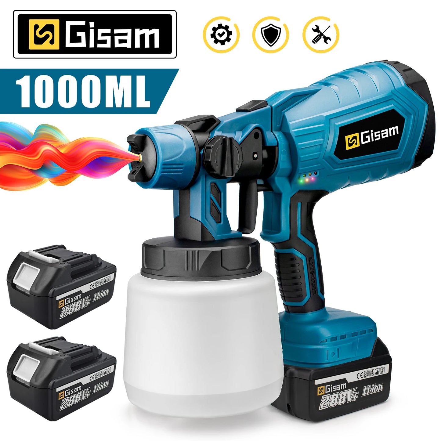 Makita – pistolet de pulvérisation électrique sans fil, haute puissance, pulvérisateur de peinture HVLP, meubles automobiles, revêtement en acier, aérographe pour batterie 18V, 1000ML