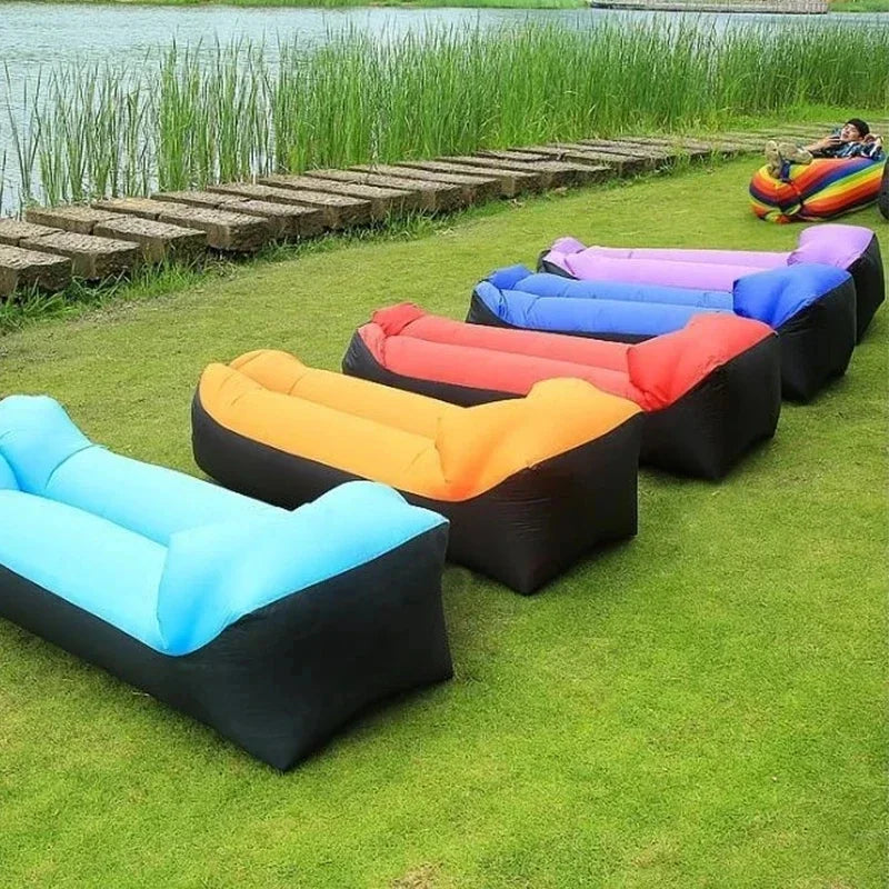 Productos de tendencia al aire libre, sofá cama inflable rápido, saco de dormir de buena calidad, bolsa de aire inflable, sofá de playa 240*70cm