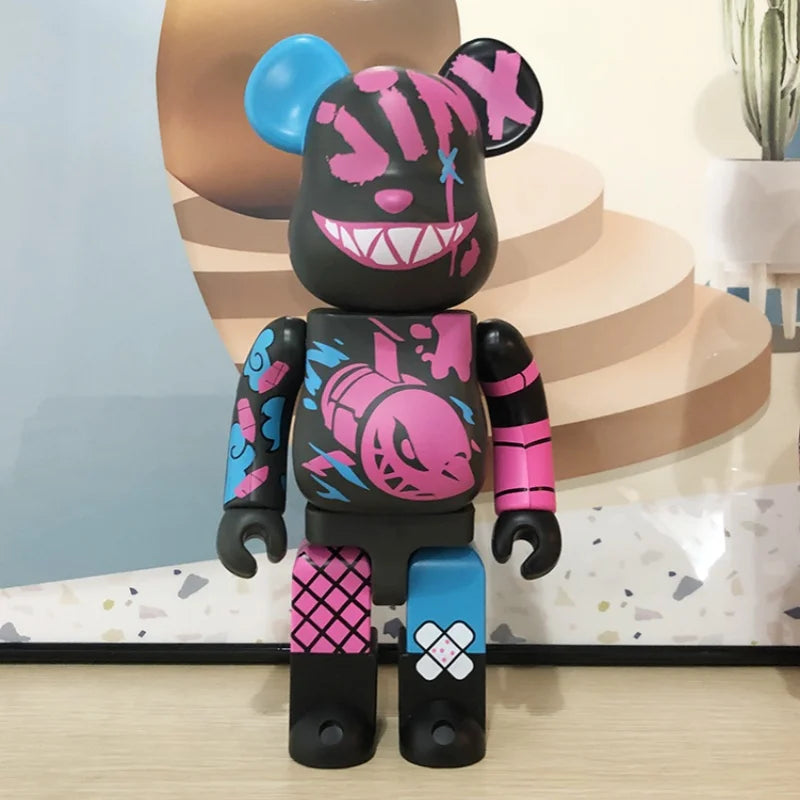 Figura de Bearbrick de 28cm, estatua de oso violento a la moda, decoración de escritorio, figurita de Bearbrick, decoración de lujo para sala de estar, 400%