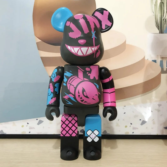 Figura de Bearbrick de 28cm, estatua de oso violento a la moda, decoración de escritorio, figurita de Bearbrick, decoración de lujo para sala de estar, 400%