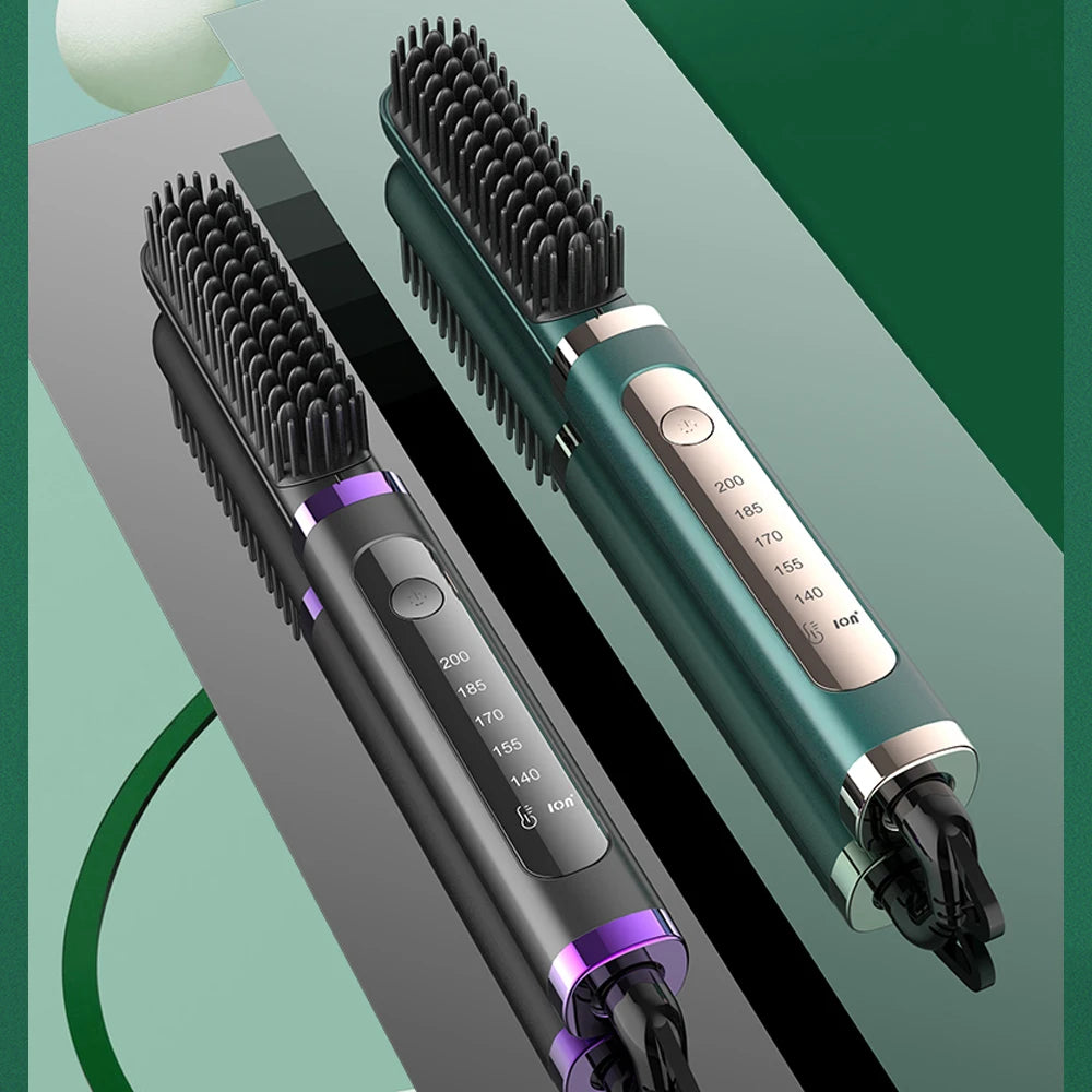 Lisseur électrique pour cheveux, peigne chauffant, brosse chauffante à ions négatifs, brosse à friser, livraison directe