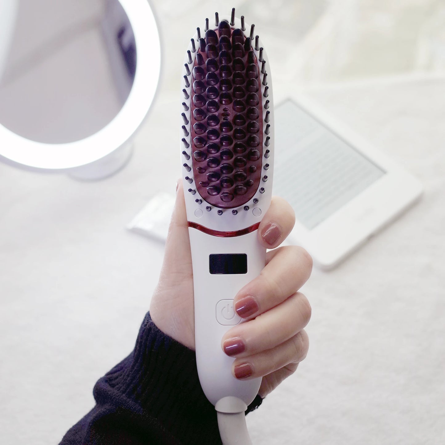 New Hair Straightener Hot Brush Women's Hair Brush For Curler Ceramic Multi-speed Electric Straightening Comb Curling Iron Brush