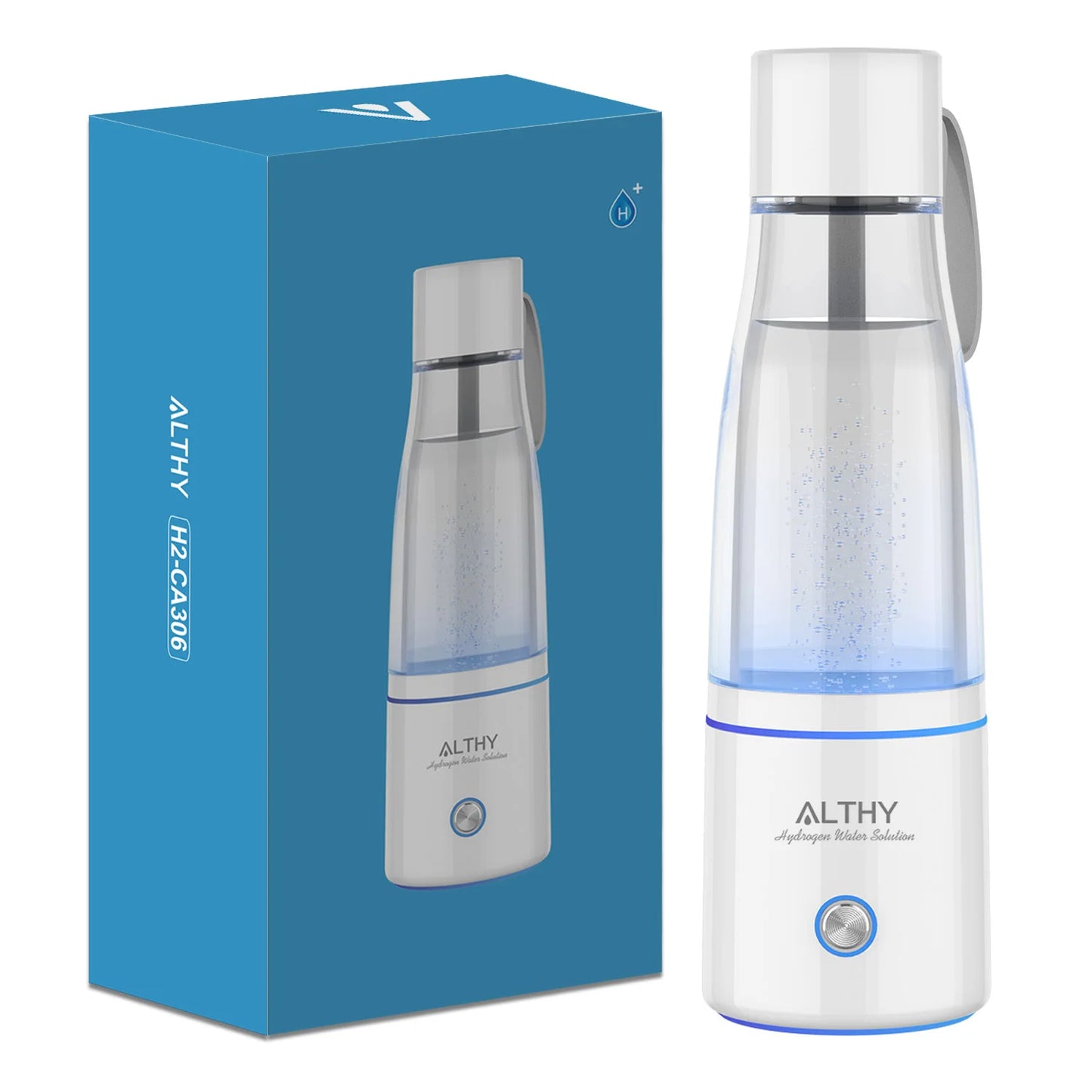 ALTHY Premium Molecular Hydrogen Water Generator Bottle DuPont SPE+PEM Dual Chamber Maker + H2 Inhalation Device 5000ppB Max