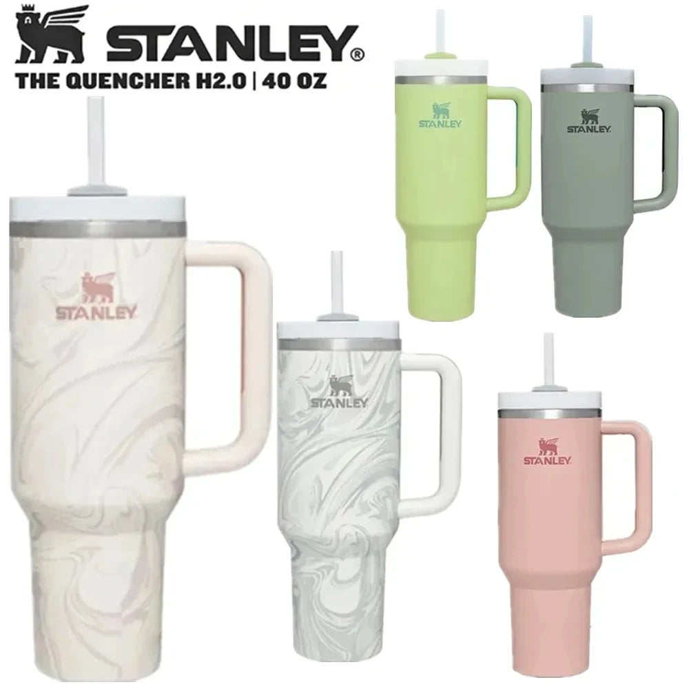 Stanley Quencher H2.0 30/40oz FlowState vaso aislado al vacío de acero inoxidable con tapa con pajita para agua fría y cálida, envío directo