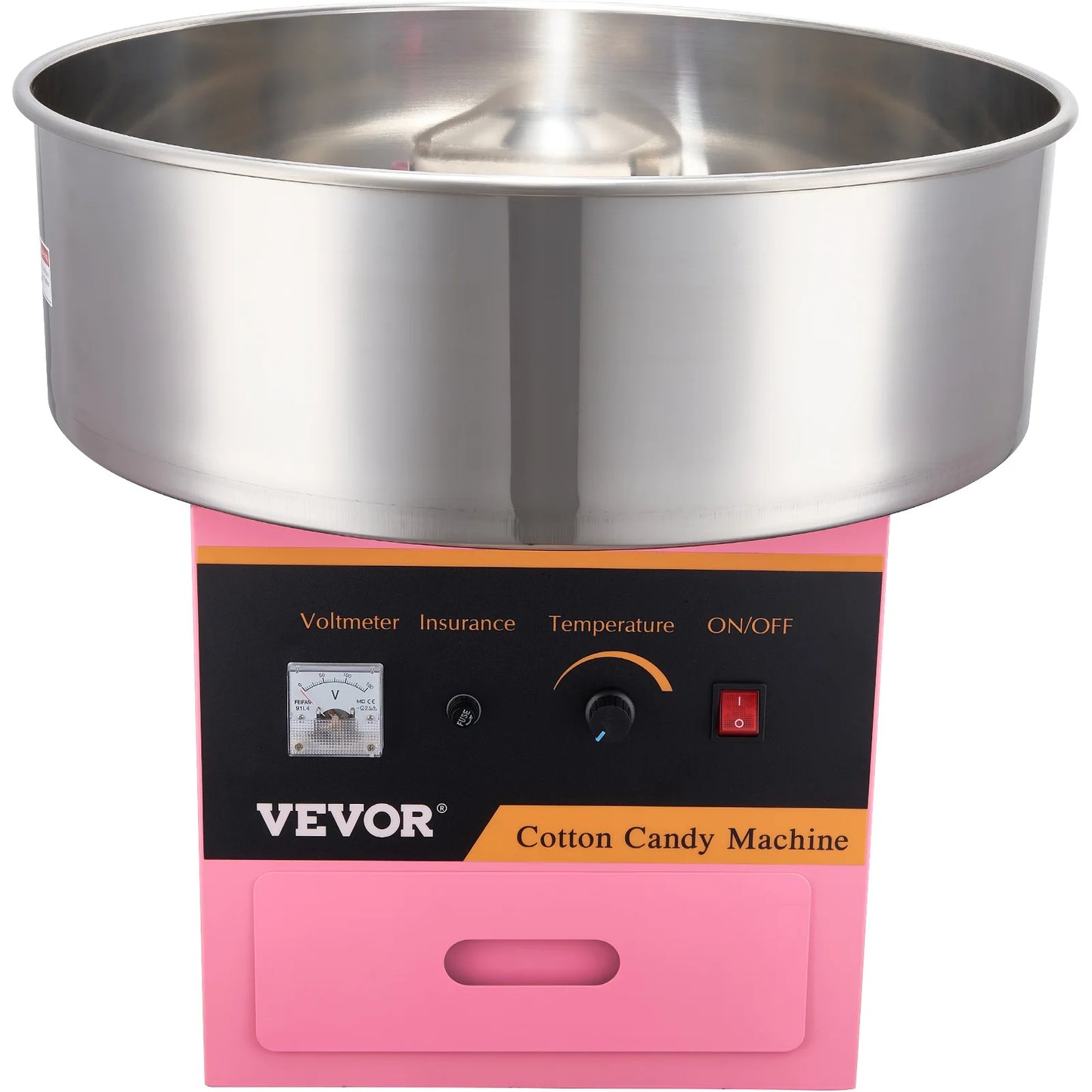 VEVOR Electric Cotton Candy Machine Commercial Floss Maker with Stainless Steel Bowl Sugar Scoop and Drawer for Birthday Party