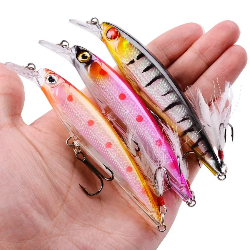 Señuelo de pesca de pececillo láser, 11CM, 13G, anzuelos de pesca, aparejos de wobbler, crankbait artificial japonés, cebo duro swimbait, 1 Uds.