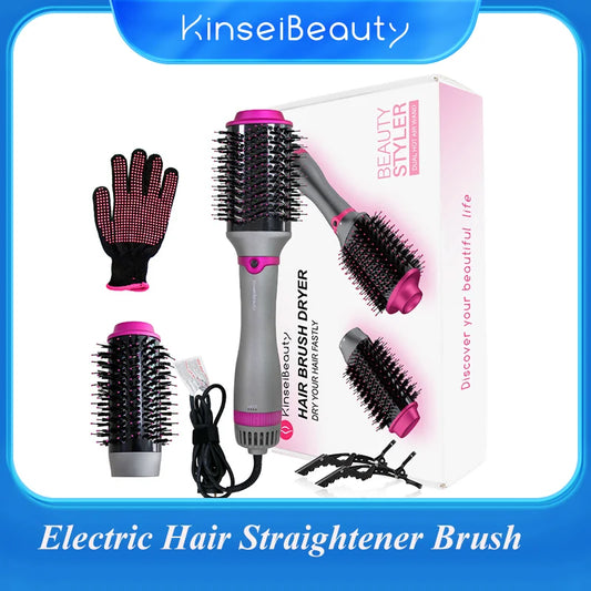 Brosse à cheveux électrique 2 en 1 pour femmes, brosse à Air chaud, une étape, pour Salon de coiffure professionnel, sèche-cheveux ionique