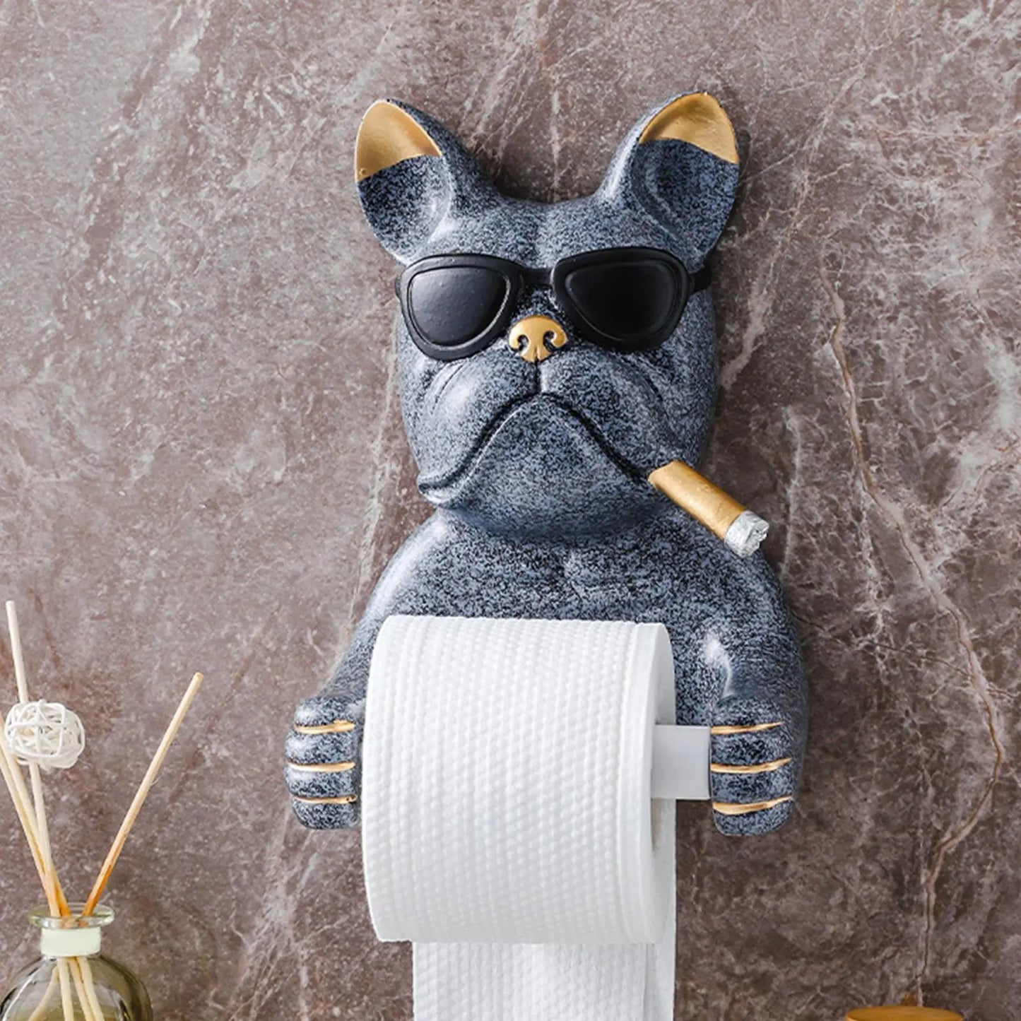 Porte-papier hygiénique de dessin animé, Sculpture de chien monté, support à mouchoirs pour toilettes, hôtel, boîte à mouchoirs, cuisine, artisanat d'art à domicile, décoration