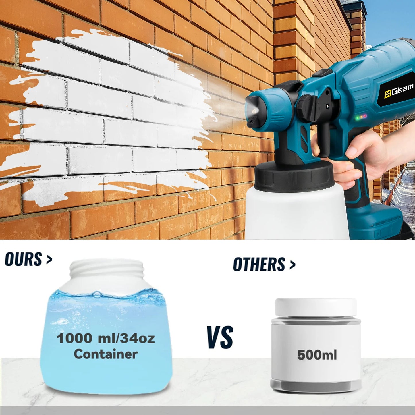 Makita – pistolet de pulvérisation électrique sans fil, haute puissance, pulvérisateur de peinture HVLP, meubles automobiles, revêtement en acier, aérographe pour batterie 18V, 1000ML