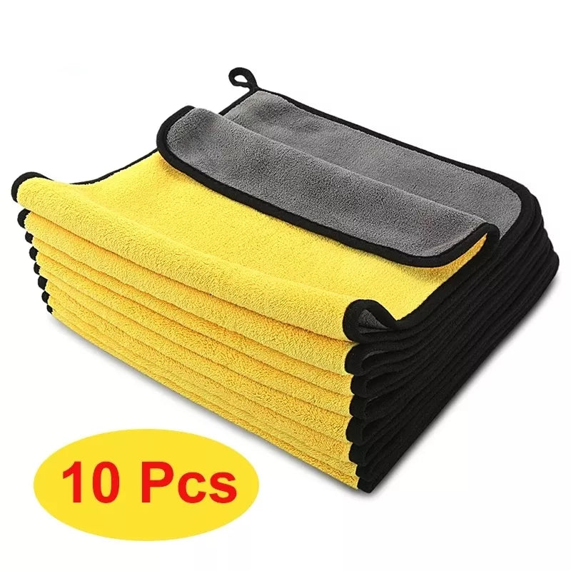 Serviette en microfibre Extra douce pour lavage de voiture, 3/5/10 pièces, chiffon de nettoyage et de séchage, pour soins de voiture, détails, ne raye jamais