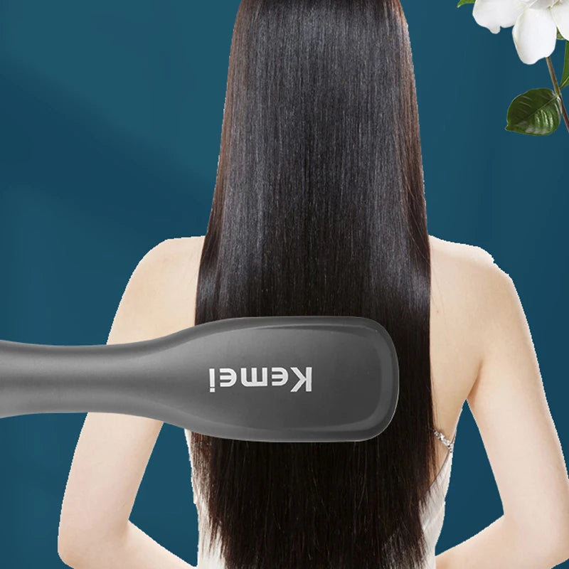 Kemei – brosse à cheveux électrique multifonctionnelle, sèche-cheveux en une étape, lissage ionique, fer à friser, peigne soufflant, outil de coiffure à Air chaud