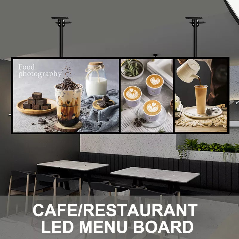 Cadre à pression mince boîte à lumière LED affichage d'affiche lumineux LED écran de panneau de Menu rétro-éclairé pour restaurant café magasins panneau d'affichage mural