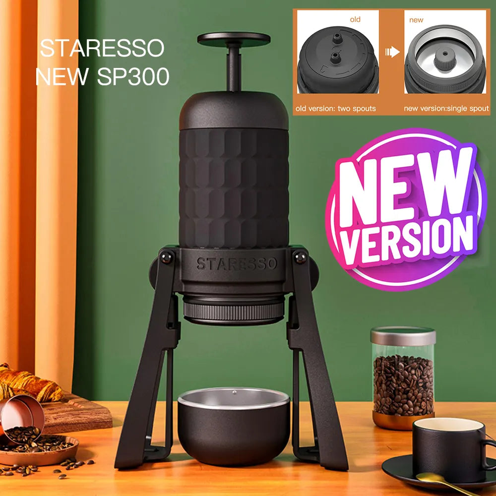 STARESSO Mirage SP300 PLUS Machine à expresso portable Cafetière manuelle 180 ml Cafetière à infusion rapide Double shot Expresso crémeux