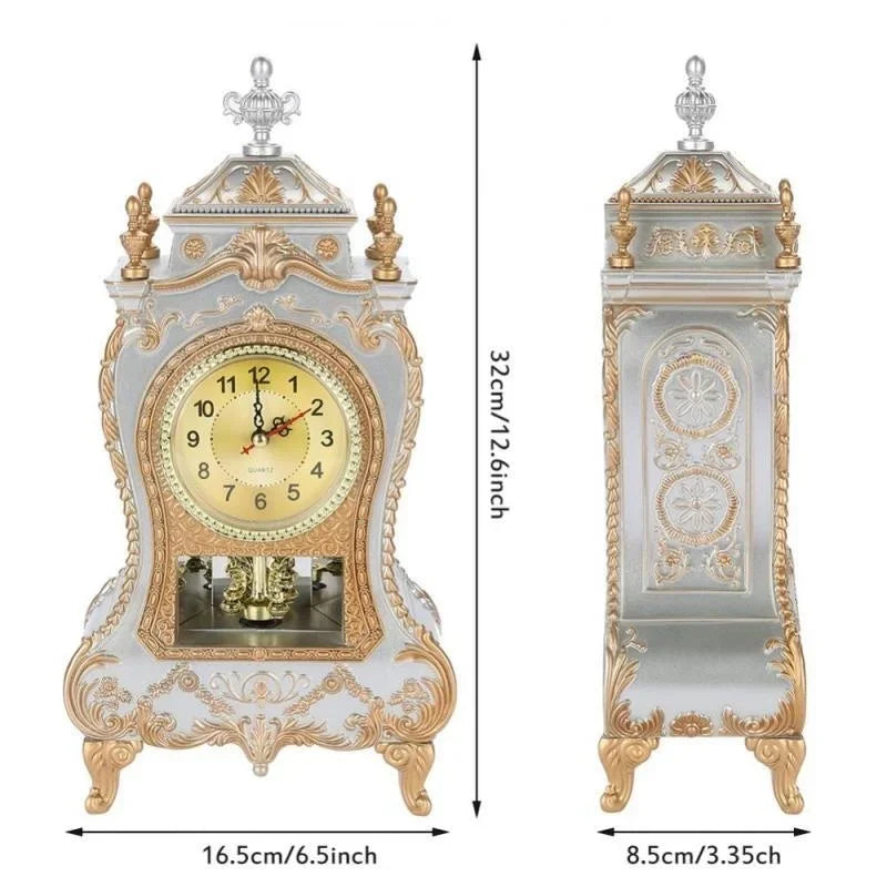 Desk Alarm Clock Vintage Clock Classical Royalty Sitting Room Desk Imperial Furnishing Creative Sit Pendulum Clock