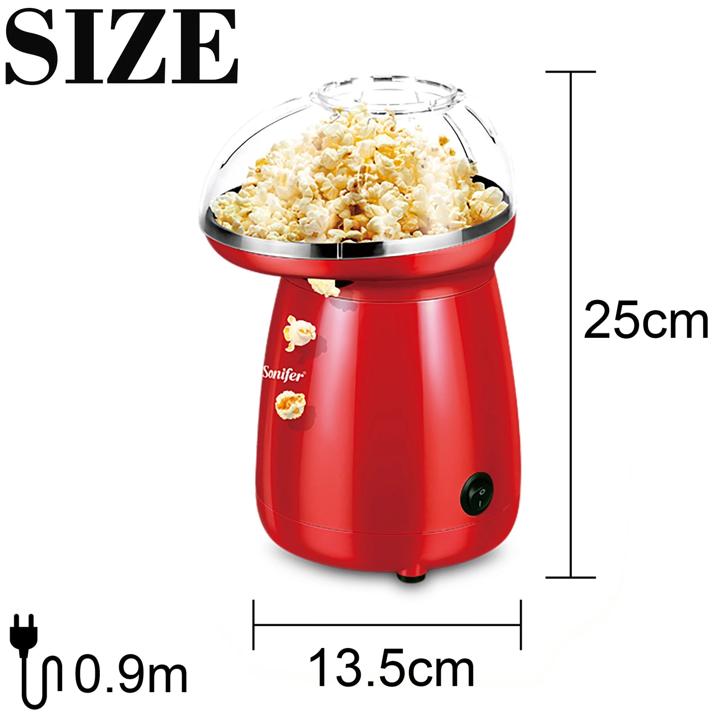 Sonifer Machine à Popcorn Domestique à Air Chaud Sain sans Huile Machine à Popcorn pour la Cuisine Enfants Fait Maison Bricolage Popcorn Film Snack Sonifer