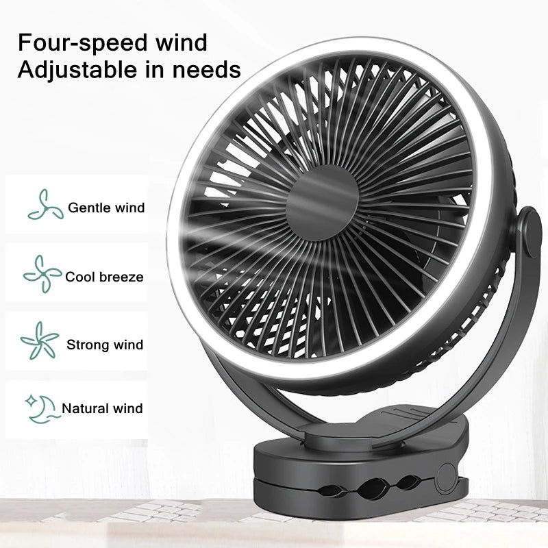 Mini ventilateur électrique Portable 10000mAh batterie USB Rechargeable Camping ventilateur de plafond avec lampe de Table LED ventilateur de refroidissement par Air