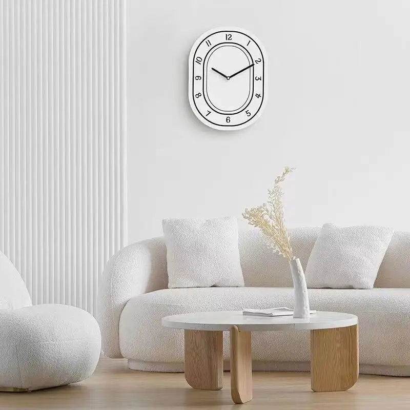 Horloge murale blanche minimaliste créative, décoration murale artistique acrylique coréenne à la mode, pour la maison, le bureau et le salon