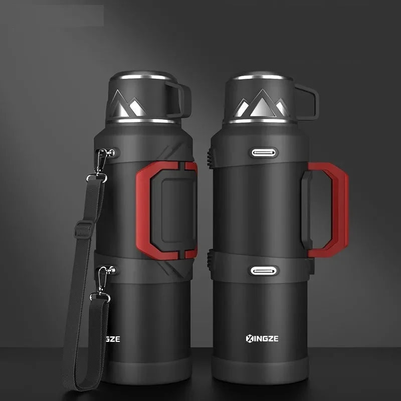 Bouteille Thermos de grande capacité en acier inoxydable 316, 1L/ 2L /3L, tasses à café de voyage en plein air, bouteille d'eau thermique sous vide, tasse thermique