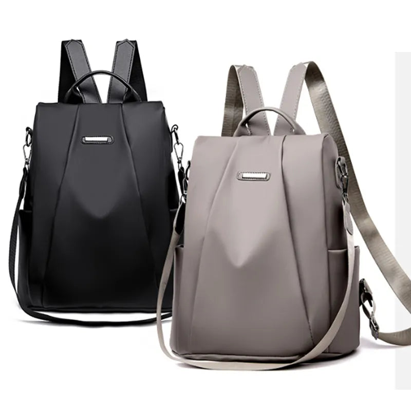 Nueva mochila multifunción para mujer, bolso escolar informal de nailon de Color sólido para niñas, bolso de hombro de viaje con correa desmontable a la moda