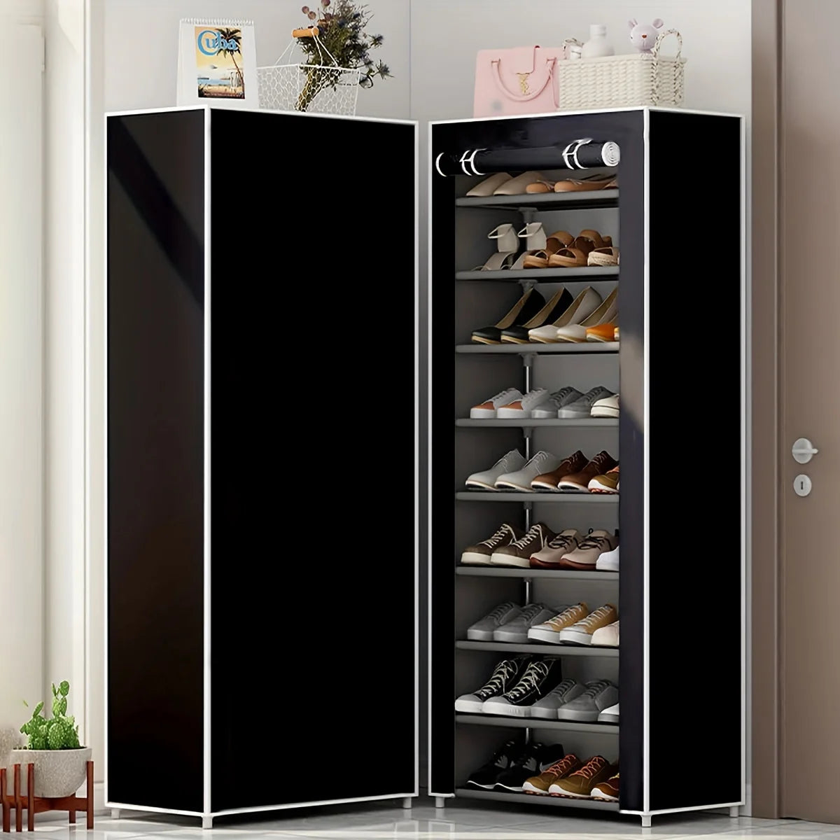 1pc-Multi layered dustproof shoe cabinet space shoe rack, furniture and home storage shoe rack