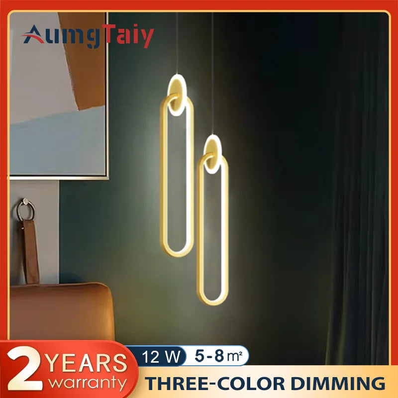 Lámpara colgante de Metal, Lámpara decorativa Led, accesorios de cocina para colgar en el techo, para comedor, sala de estar, dormitorio, lámpara de techo