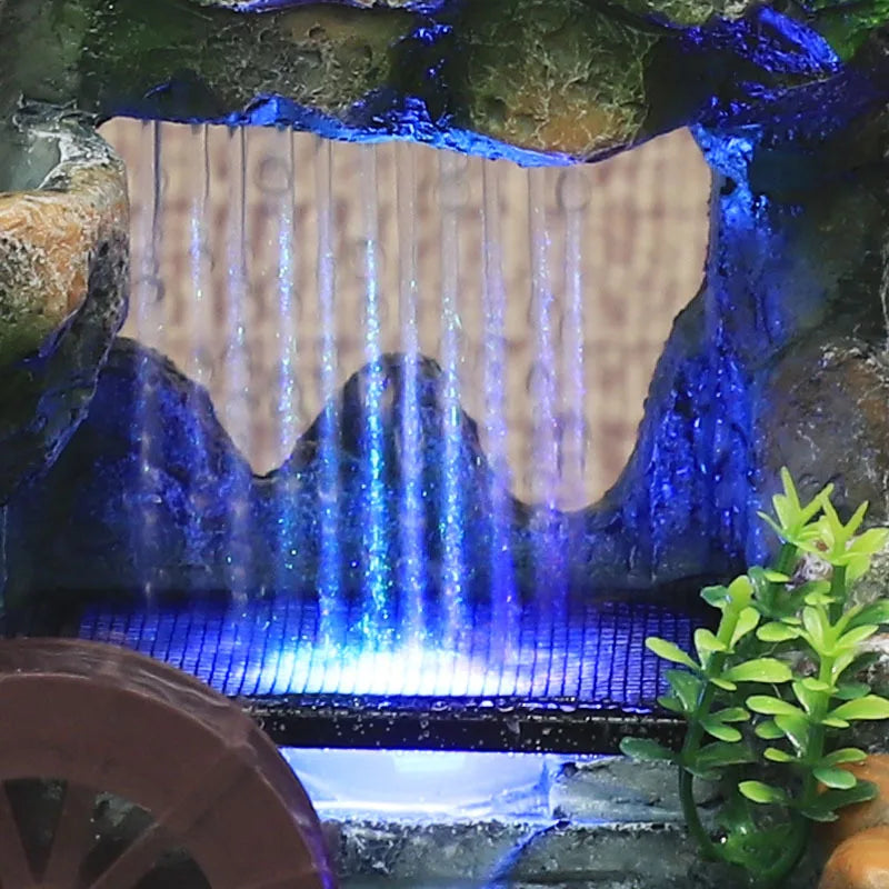 Decoración creativa para el hogar, fuente de cascada de escritorio, simulación de meditación Zen, rocalla de resina, estatua de cascada, adornos Feng Shui