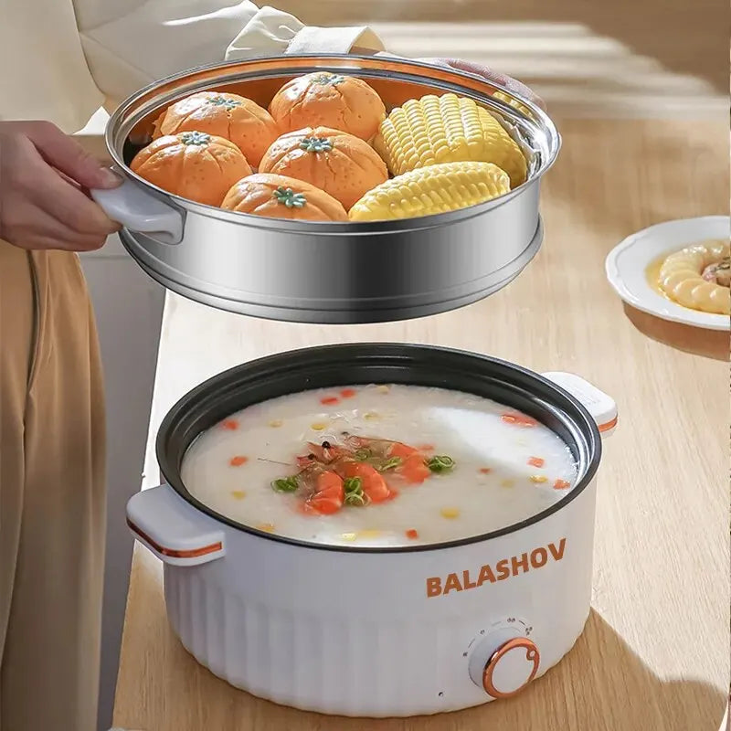 Multifunction Cooker Household Single/Double Layer Hot Pot Mini Electric Cooking Machine Non-stick Pan Pots EU /US Plug 220V