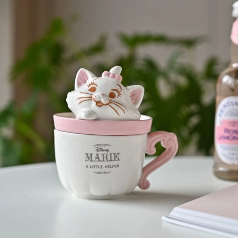 400ML New Anime Cartoon Disney Marie Cat Ceramic coffee cup Big Face Bowl Cute Home Rice Bowl Salad Fruit Bowl Ceramic Bowl