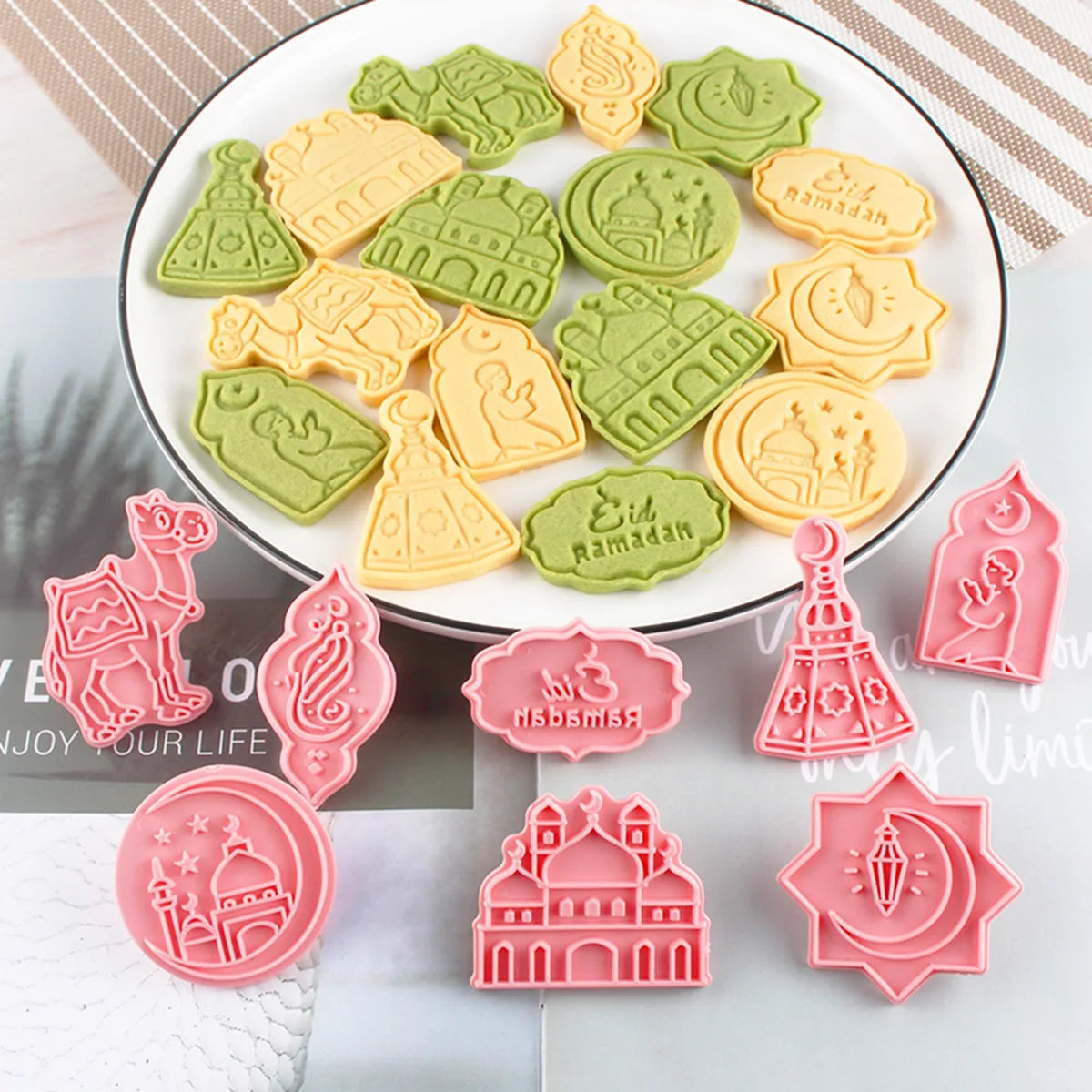 Molde para galletas Eid Mubarak, cortadores de galletas, herramientas para hornear DIY, decoración de Ramadán para el hogar Al Adha 2024, decoración para fiesta musulmana islámica