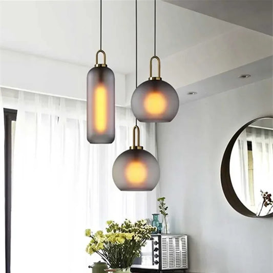 Modern Glass Ball Pendant Light Fixture Kitchen Dining Room Bedroom Hanging Lamp Luminaire Home Decor Lighting Indoor Restaurant