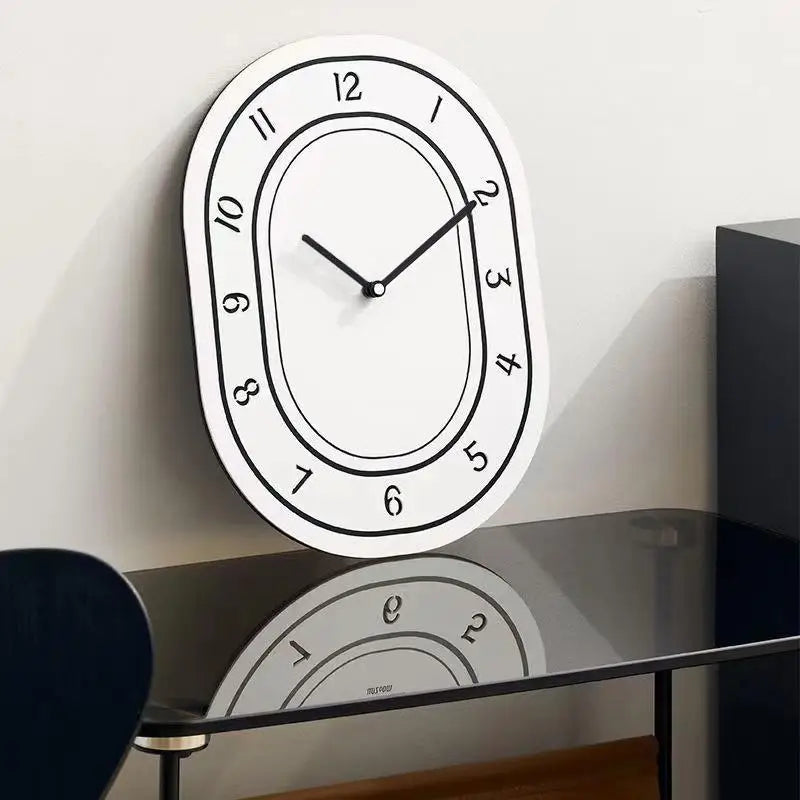 Creative Minimalist White Wall Clock Fashionable Korean Acrylic Art Wall Decoration Home Desk Living Room Clock Decoration