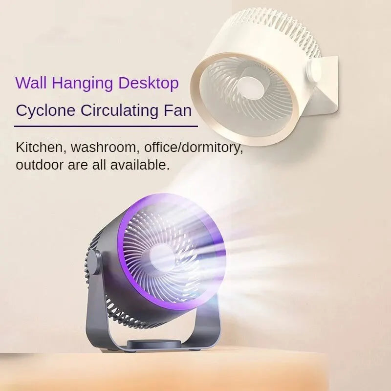 Ventilador de circulación de aire M55, ventilador montado en la pared para cocina y baño, ventilador eléctrico de escritorio para exteriores con circulación multifuncional USB