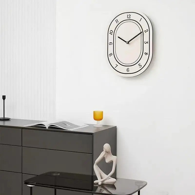 Horloge murale blanche minimaliste créative, décoration murale artistique acrylique coréenne à la mode, pour la maison, le bureau et le salon