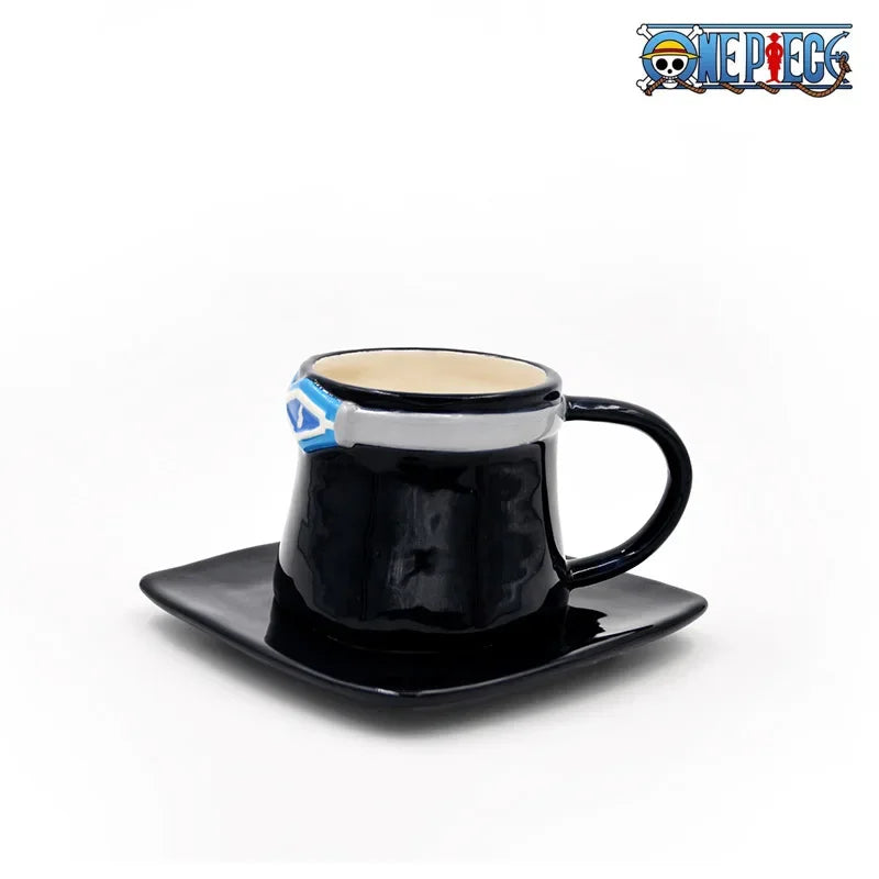 Tasse à eau une pièce, tasse à café créative en forme de chapeau des trois frères, tasse à café en céramique Anime Chopper Ace Sabo pour les fêtes