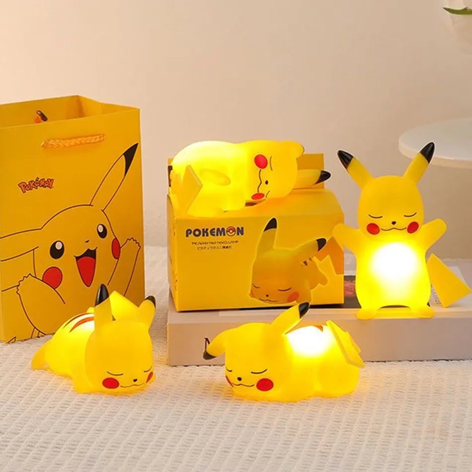 Pokemon Pikachu Night Light Cute Anime Soft Light Bedroom Bedside LED Light Room Decoration Christmas Children's Toy Gift