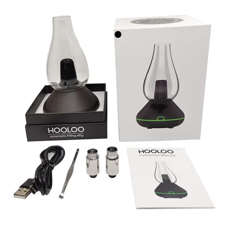 HOOLOO Remplissage automatique eRig avec haut-parleur Bluetooth 3-en-1 herbes sèches, cire et huile